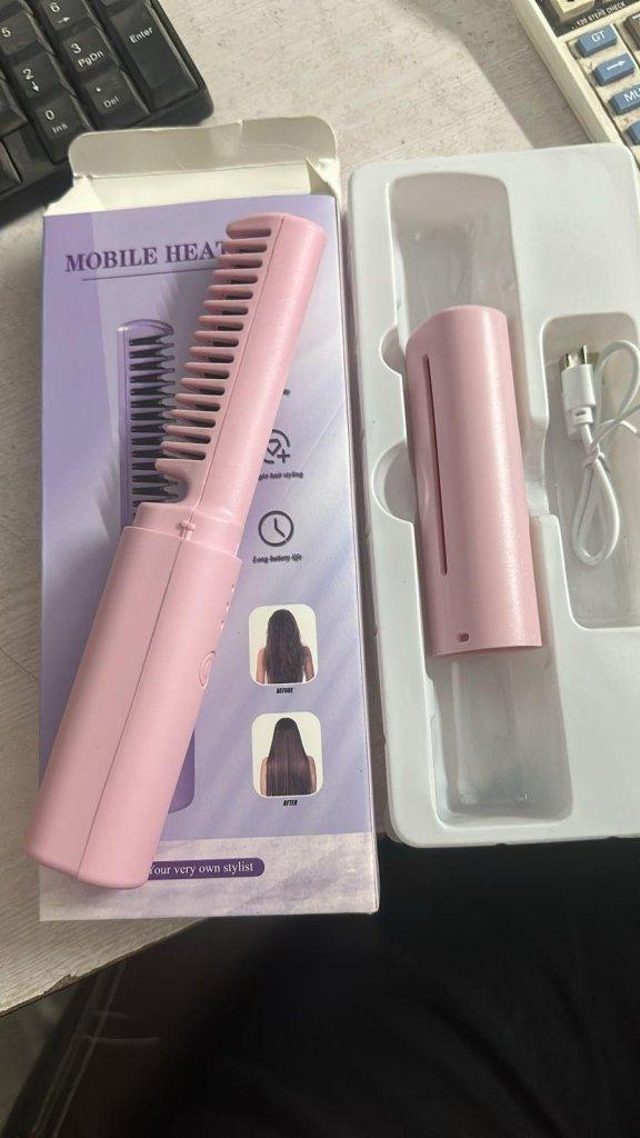 Portable Mini Hair Straightener Cordless Rechargeable Comb - gearot