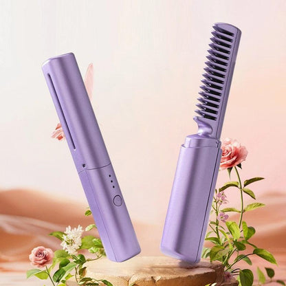 Portable Mini Hair Straightener Cordless Rechargeable Comb - gearot